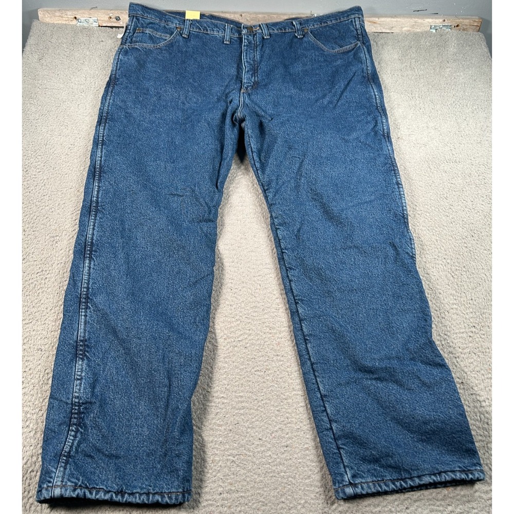 Wrangler Rugged Wear Jeans Men's 50x32 Blue Straight Relaxed‎ Fit Thermal Lined